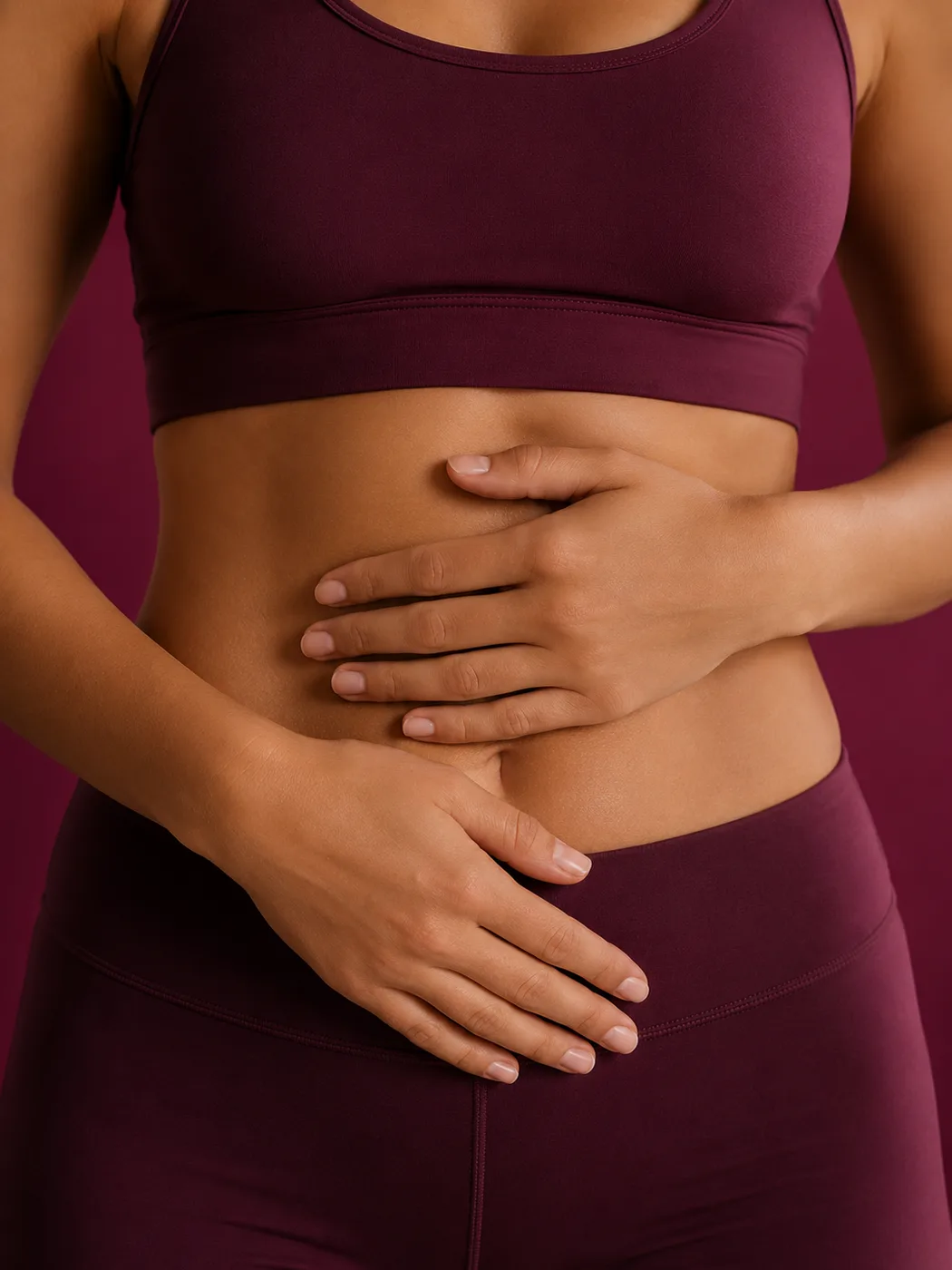 Woman holding her stomach